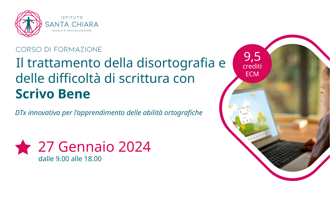 CORSO ONLINE: Il trattamento della disortografia e delle difficoltà di scrittura con Scrivo Bene